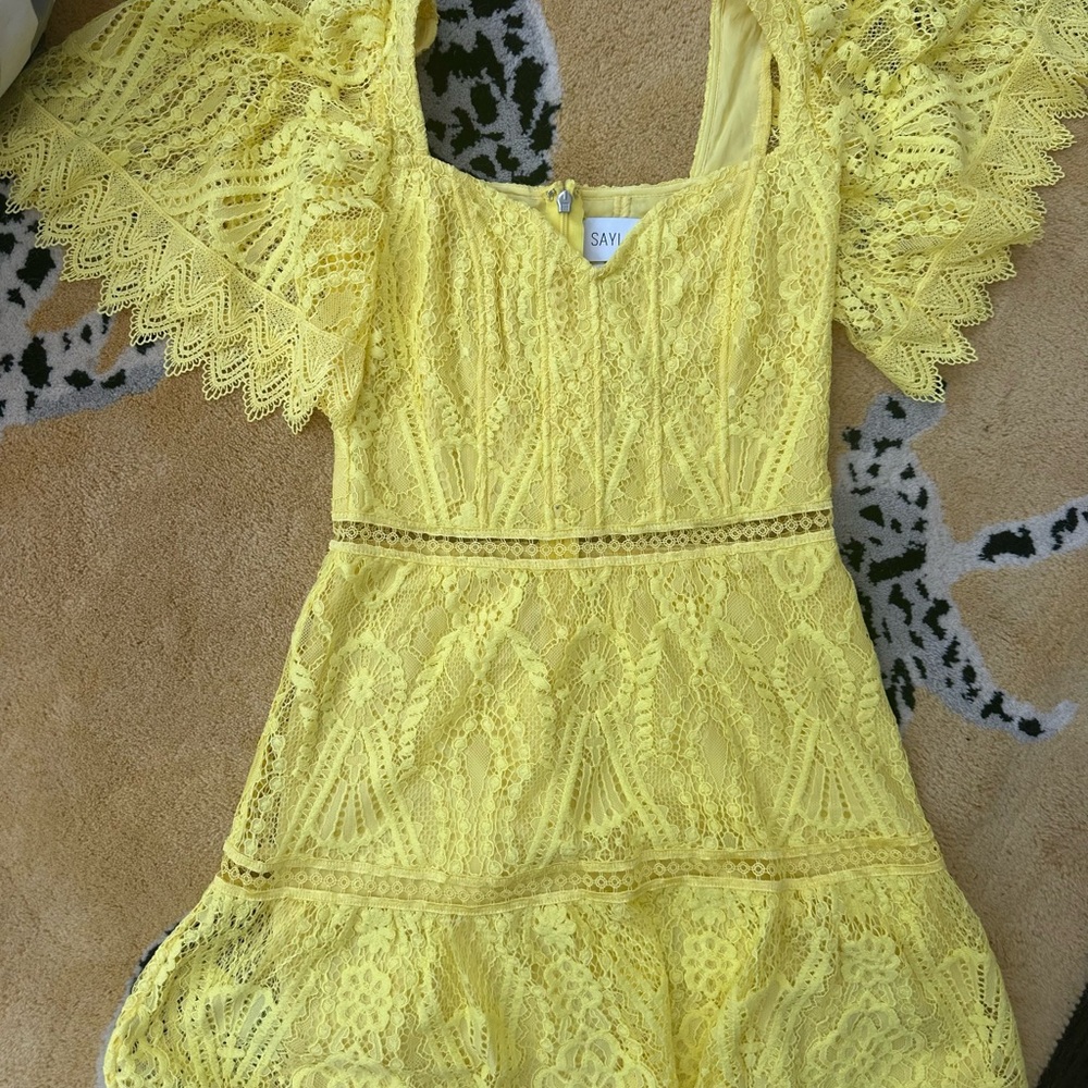 SAYLOR Vibrant Yellow Lace Dress